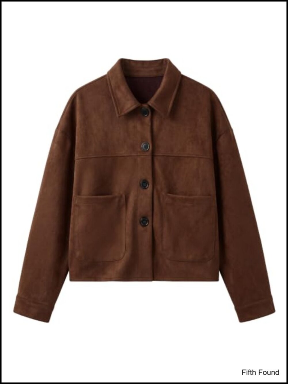 Faux Suede Crop Jacket Collared Button Front Lightweight Casual Jacket